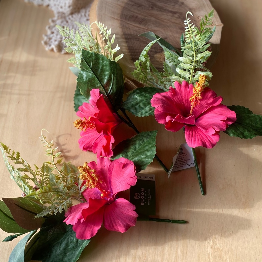Bloom Pink Floral spring & Summer Hibiscus floral picks flowers